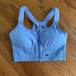 SHEFIT Blue Racerback Bra with Front Zipper